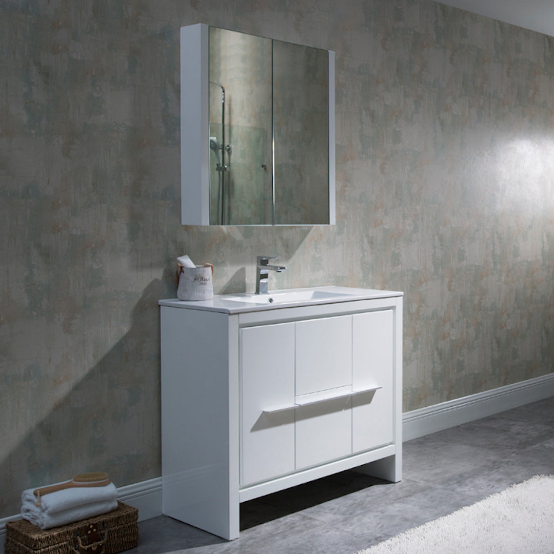Milan 36 Inch Vanity with Ceramic Top - Modern Bathroom Vanity