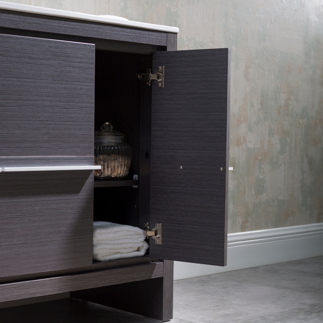 Milan 36 Inch Vanity with Ceramic Top - Modern Bathroom Vanity