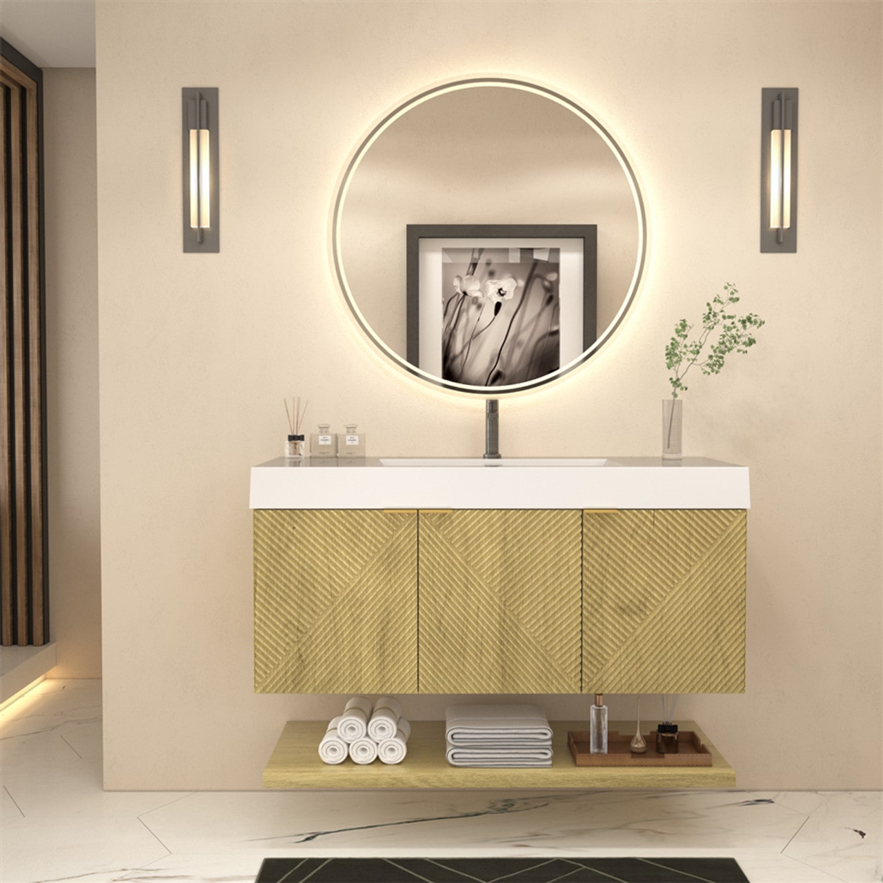 Mystique 48" Wall-Mounted Vanity with Acrylic Sink