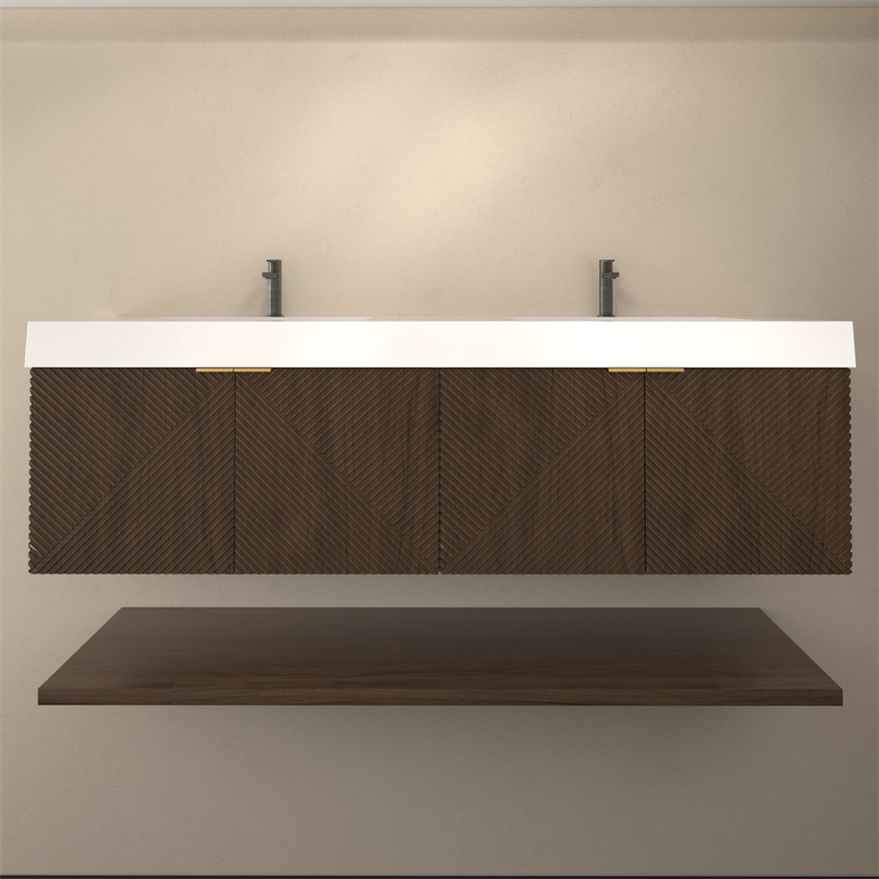 Mystique 72" Wall-Mounted Vanity with Acrylic Sink