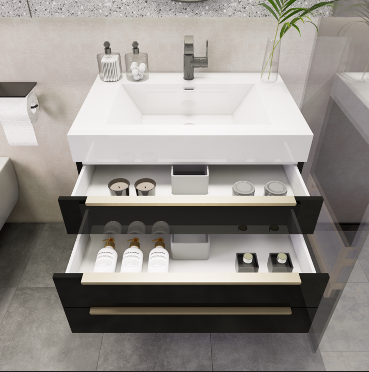 Noble 30" Luxury Free Standing Bathroom Vanity with Reinforced Acrylic Sink