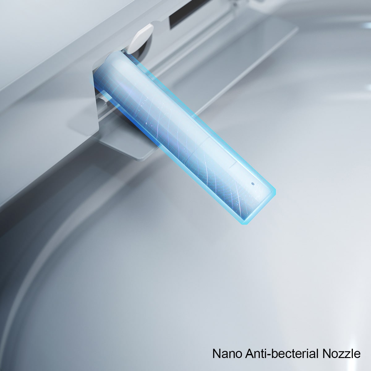 A smart toilet installed in a traditional lavatory, offering advanced features like automatic flushing and heated seats in a classic setting