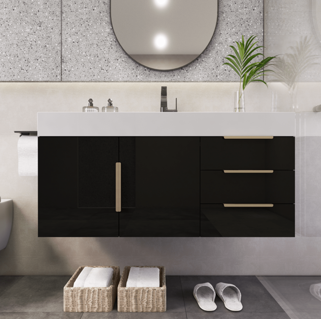 Noble 42" Wall Mount Luxury Bathroom Vanity with Acrylic Sink