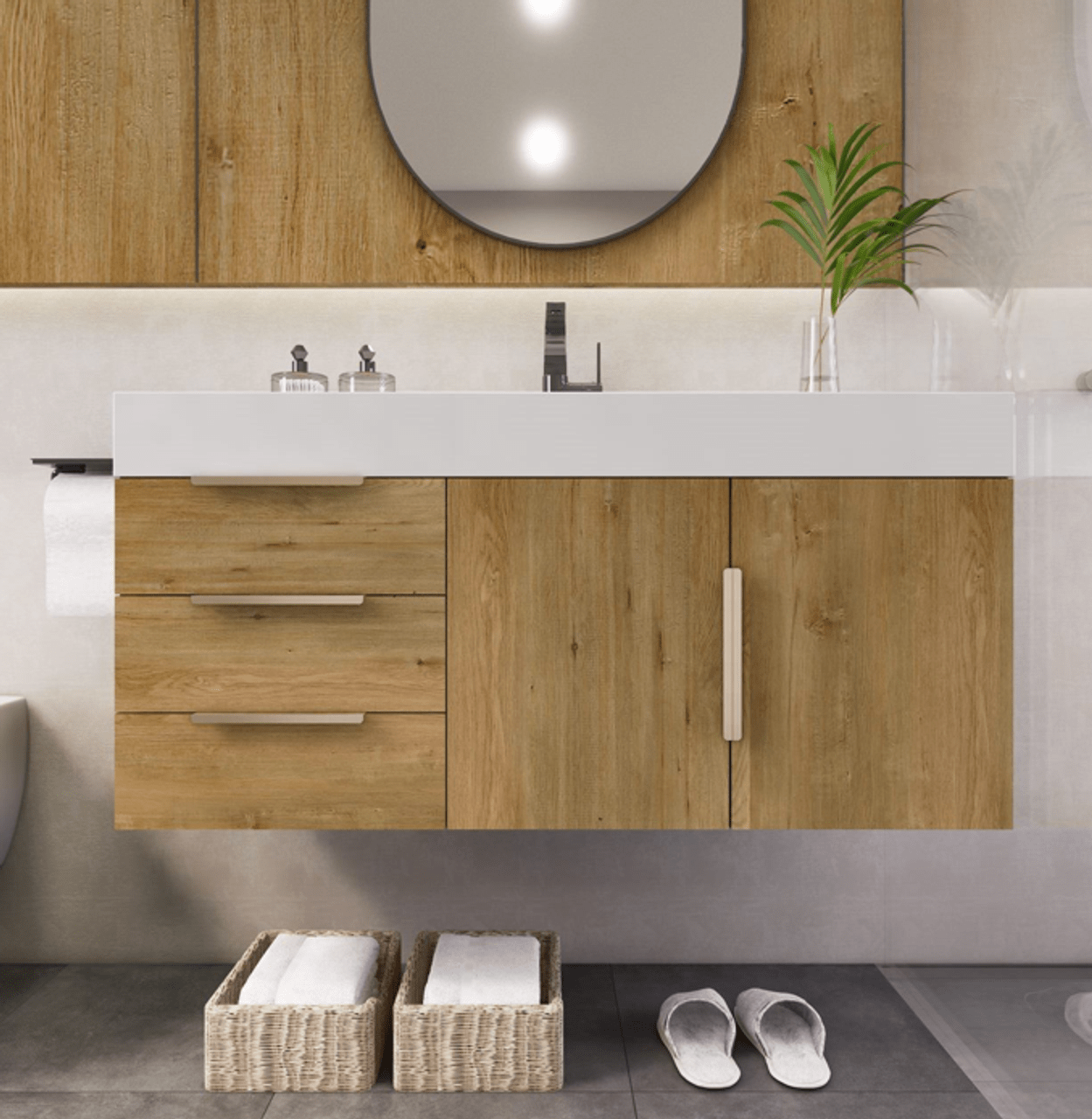 Noble 42" Wall Mount Luxury Bathroom Vanity with Acrylic Sink