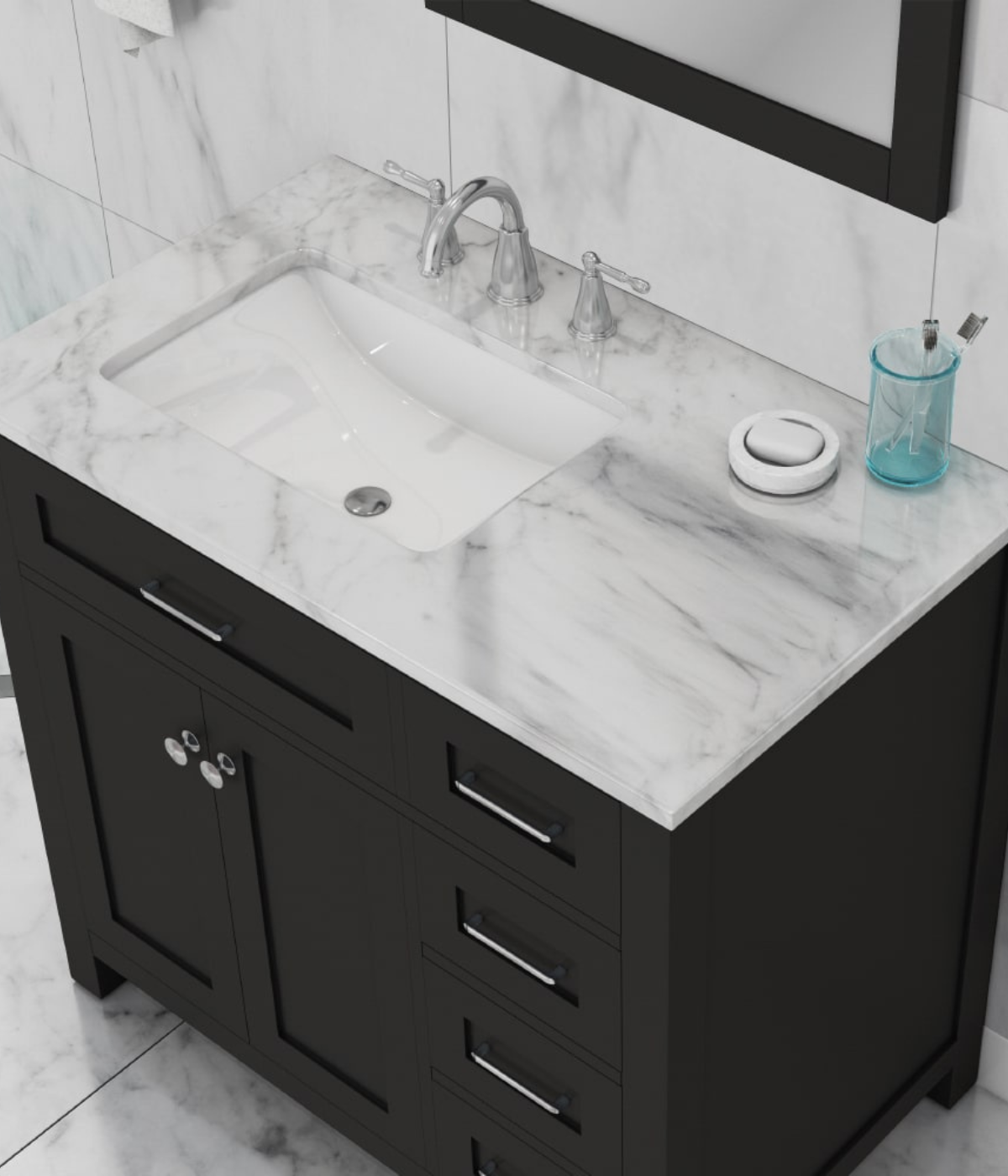 This stunning furniture is the Norwalk 36 inch bathroom wood vanity from Alya Bath