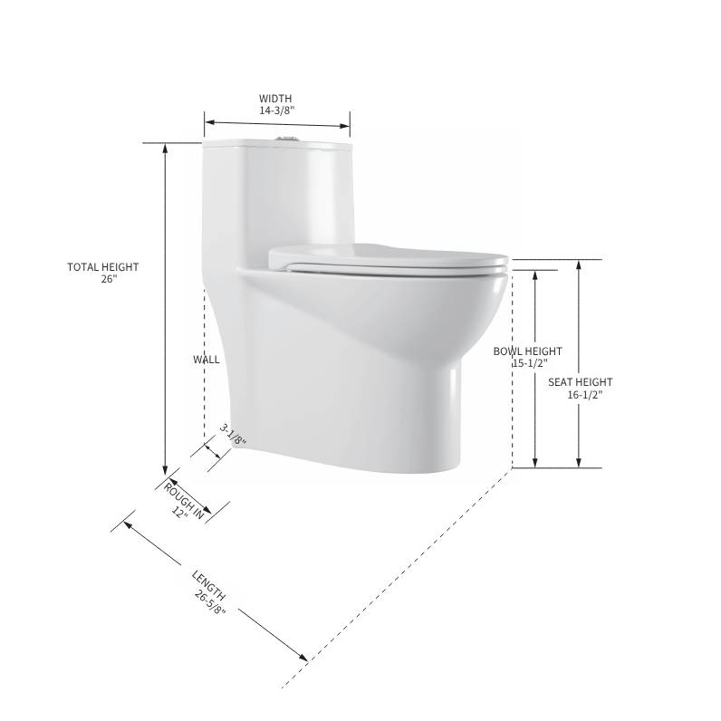 One Piece Toilet - V2 - Dual Vanity Plus