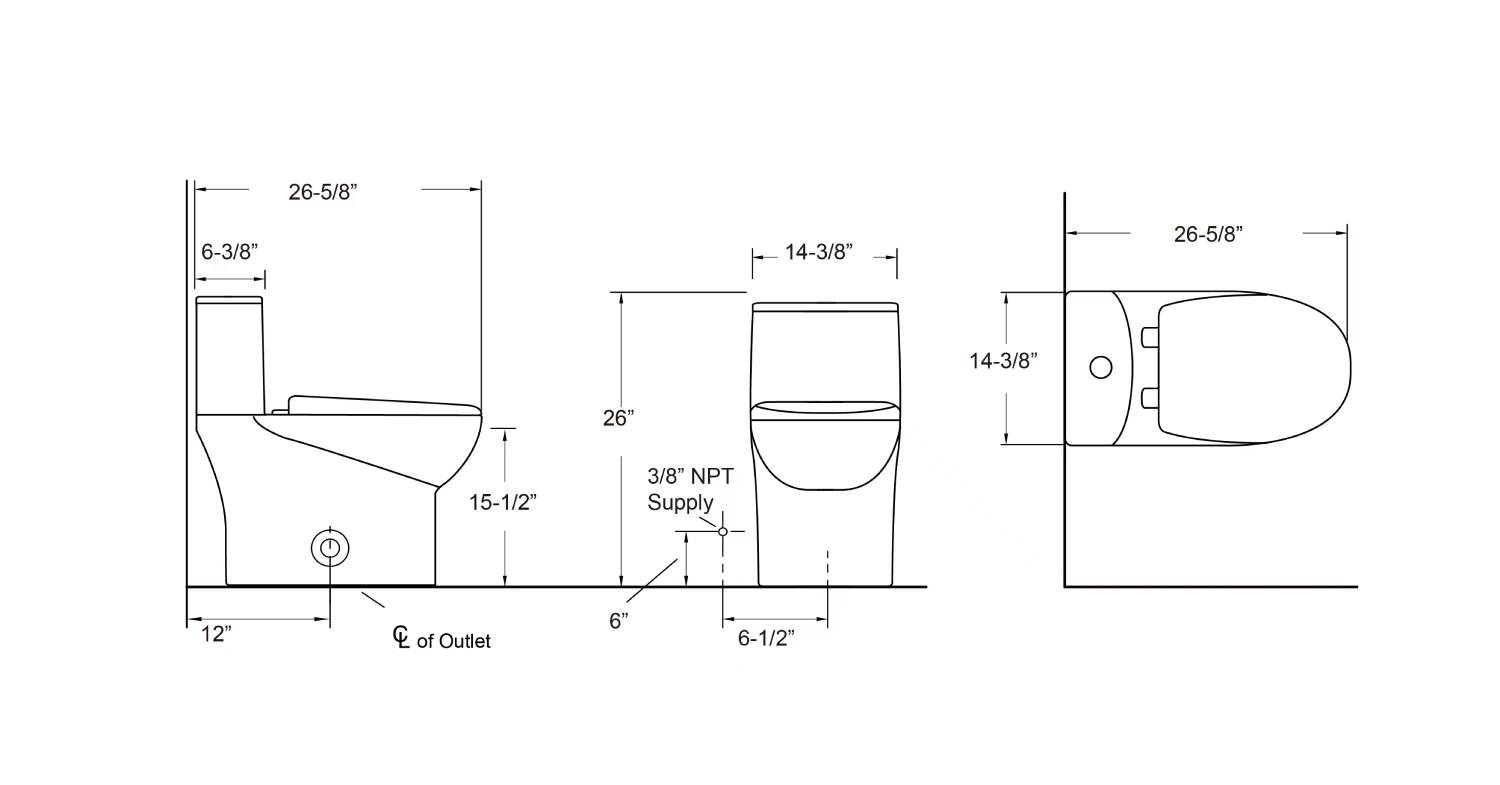 One Piece Toilet - V2 - Dual Vanity Plus