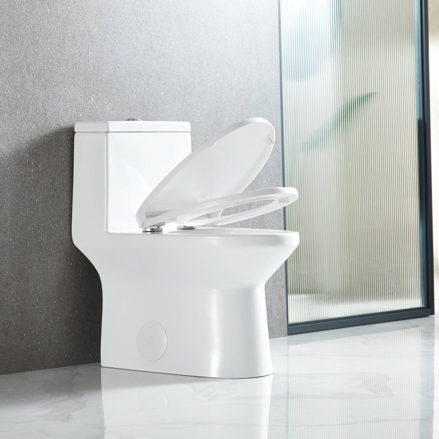 A traditional toilet installation in a classic bathroom lavatory, featuring a porcelain design with a modern touch for comfort and durability