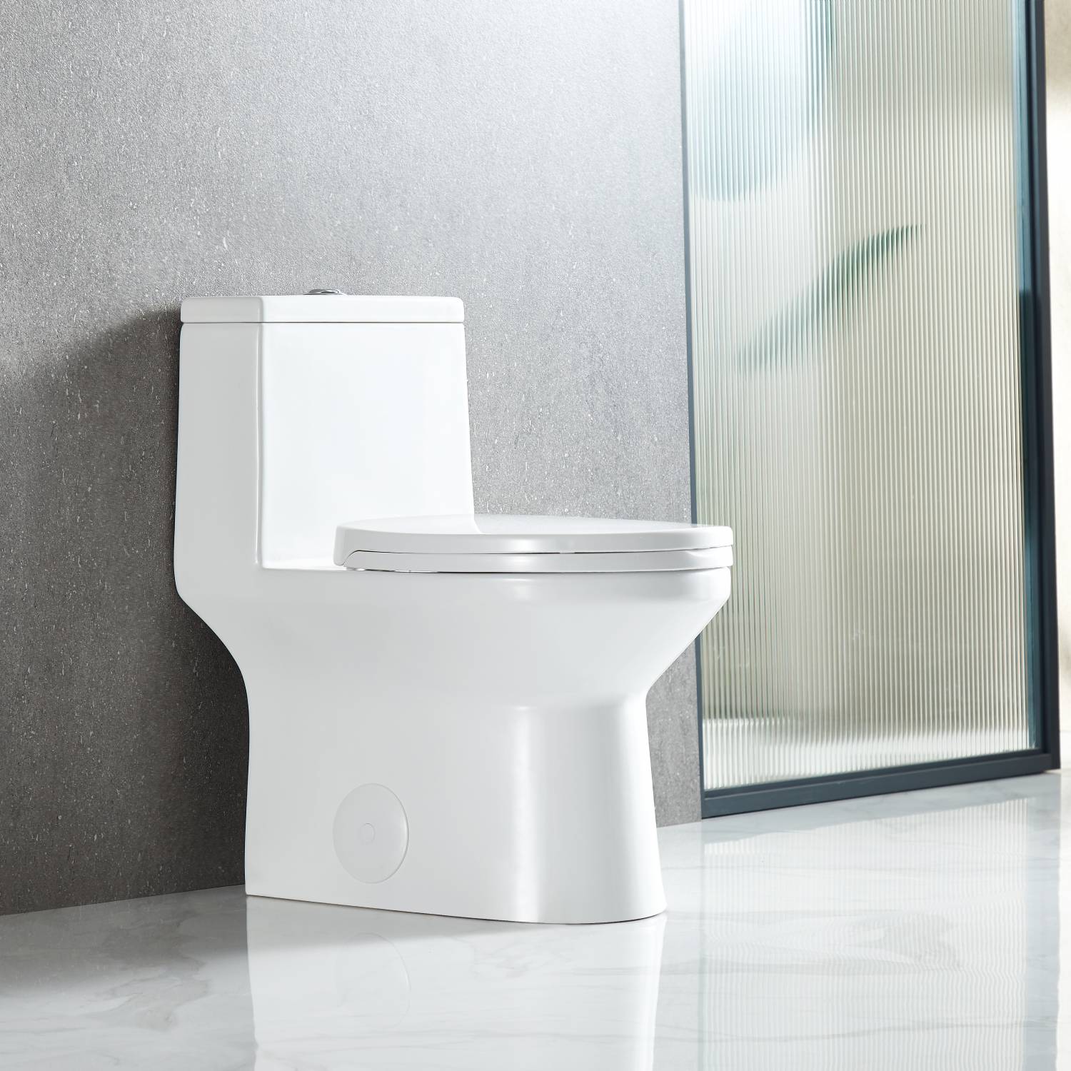 A traditional toilet installation in a classic bathroom lavatory, featuring a porcelain design with a modern touch for comfort and durability