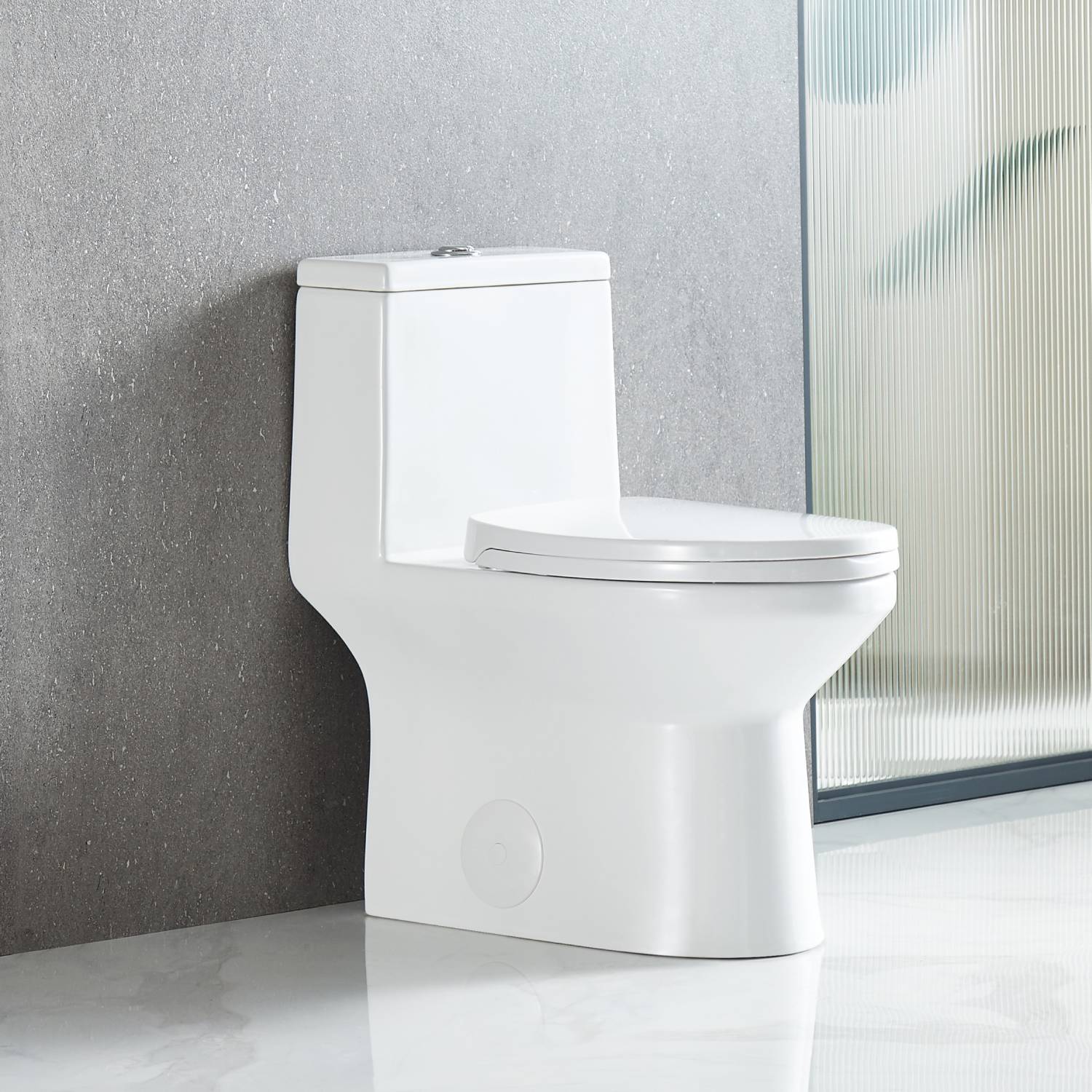 A traditional toilet installation in a classic bathroom lavatory, featuring a porcelain design with a modern touch for comfort and durability