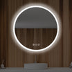 Orion 32″ Round LED Mirror with Frosted Side Vanity Plus