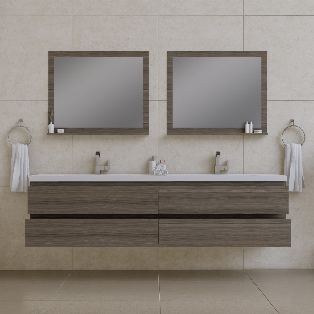 Paterno 84" Wall Mounted Double Bathroom Vanity