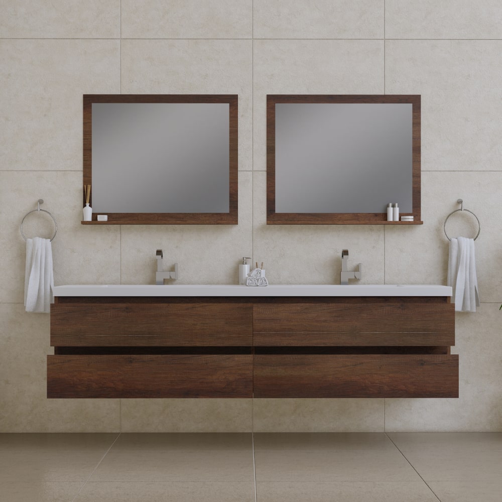 Paterno 84" Wall Mounted Double Bathroom Vanity