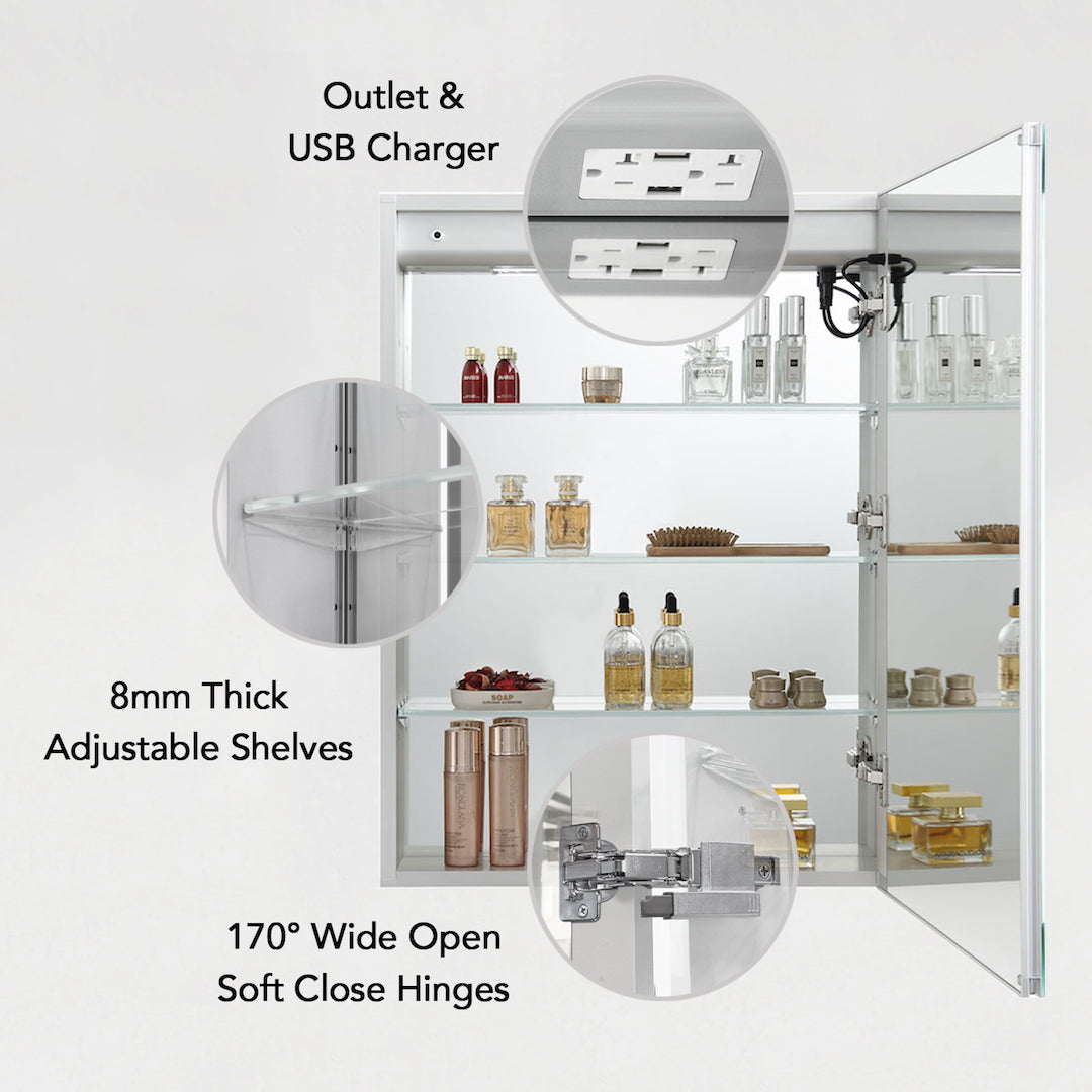 Pillar – 20 Inches LED Medicine Cabinet Vanity Plus