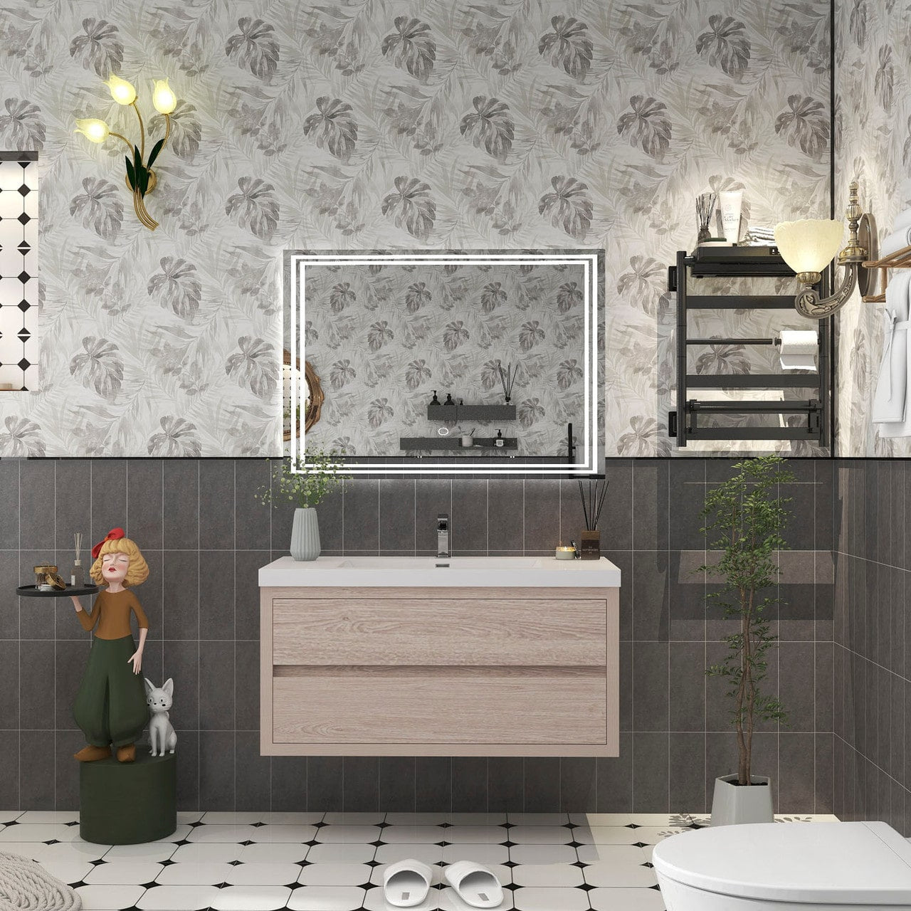 Louis 42" Modern Wall-Mounted Vanity