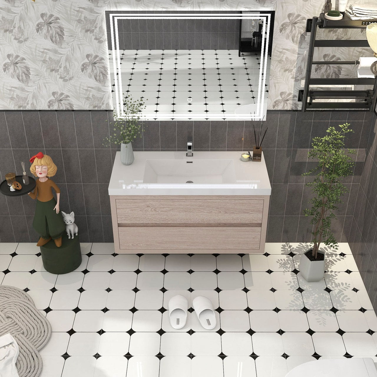 Louis 42" Modern Wall-Mounted Vanity