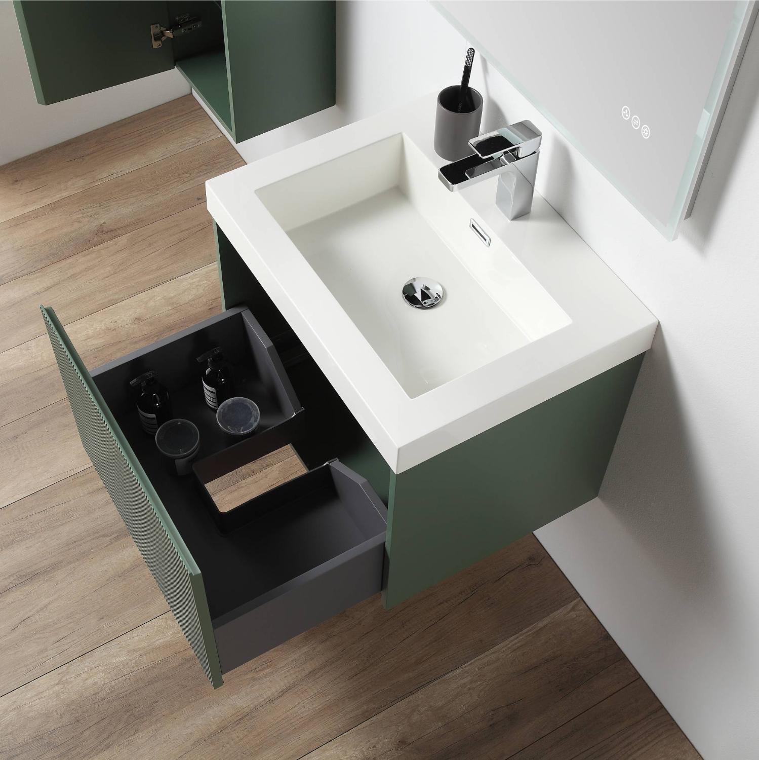 Positano 24″ Vanity with Acrylic Sink Vanity Plus - Luxury Bathroom Vanity