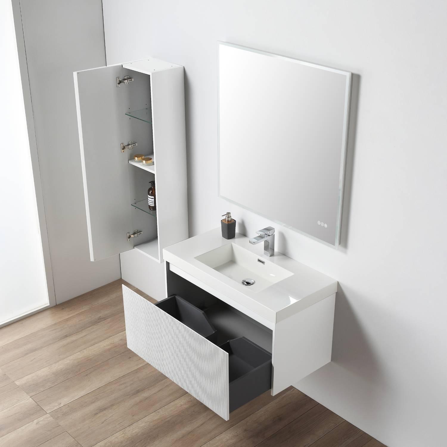 Positano 36″ Vanity with Acrylic Sink Vanity Plus - Luxury Bathroom Vanity
