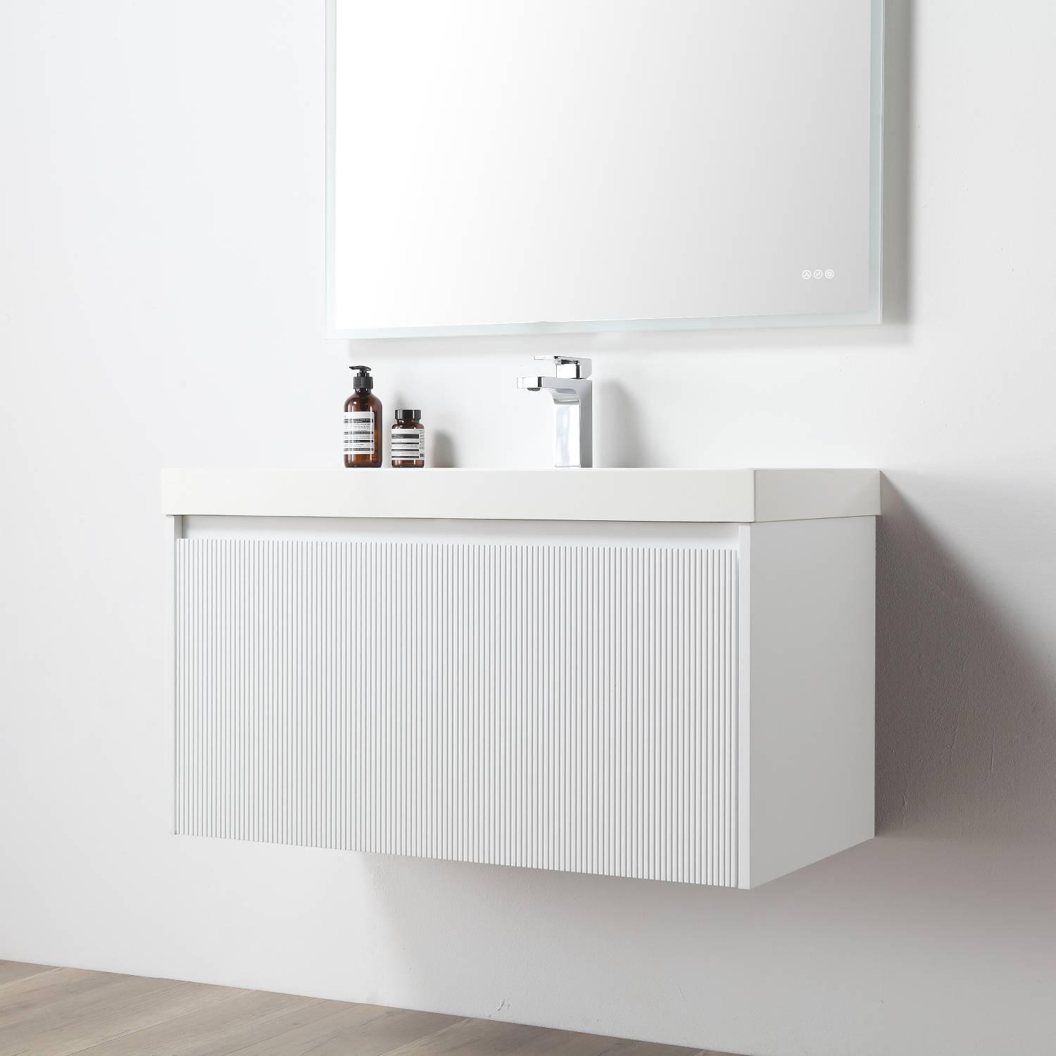 Positano 36″ Vanity with Acrylic Sink Vanity Plus - Luxury Bathroom Vanity