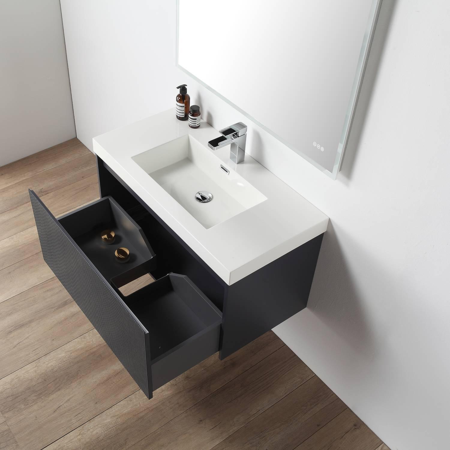Positano 36″ Luxury Bathroom Vanity with Acrylic Sink Vanity Plus
