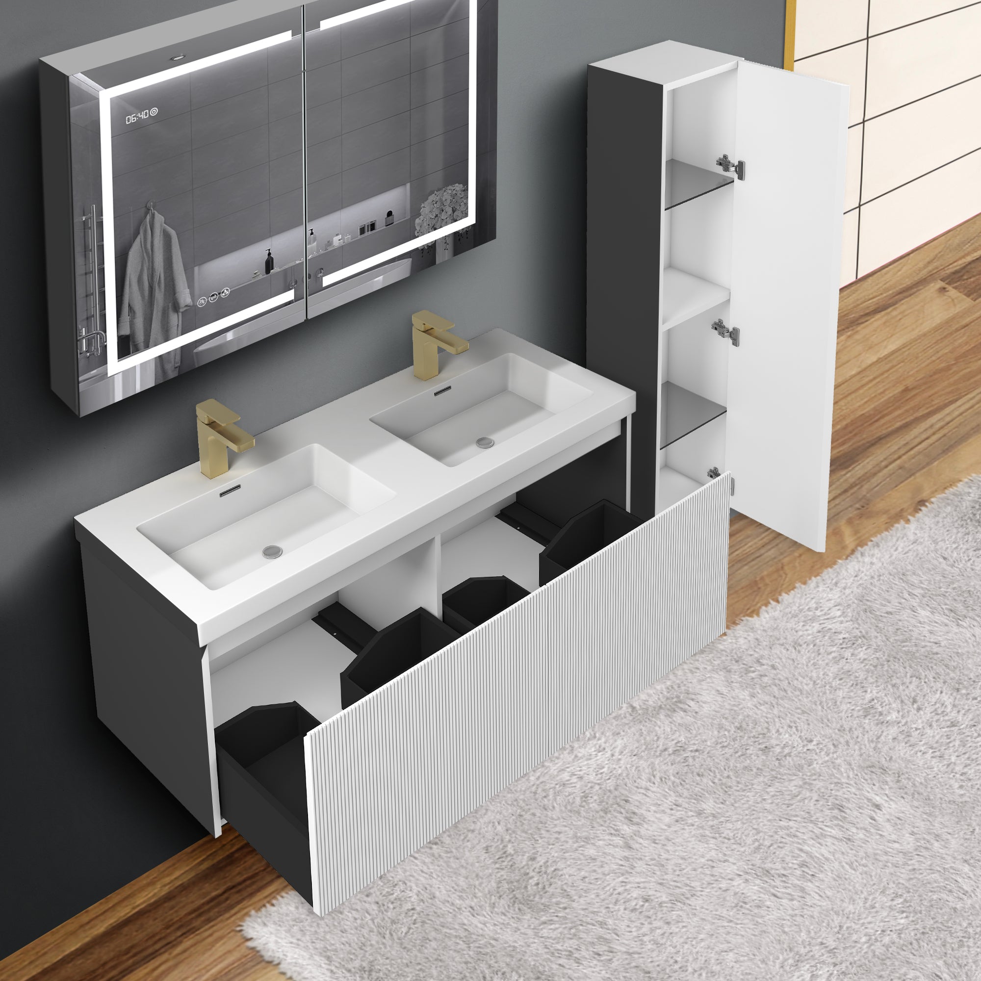Bathroom Side Cabinet - Positano 12"