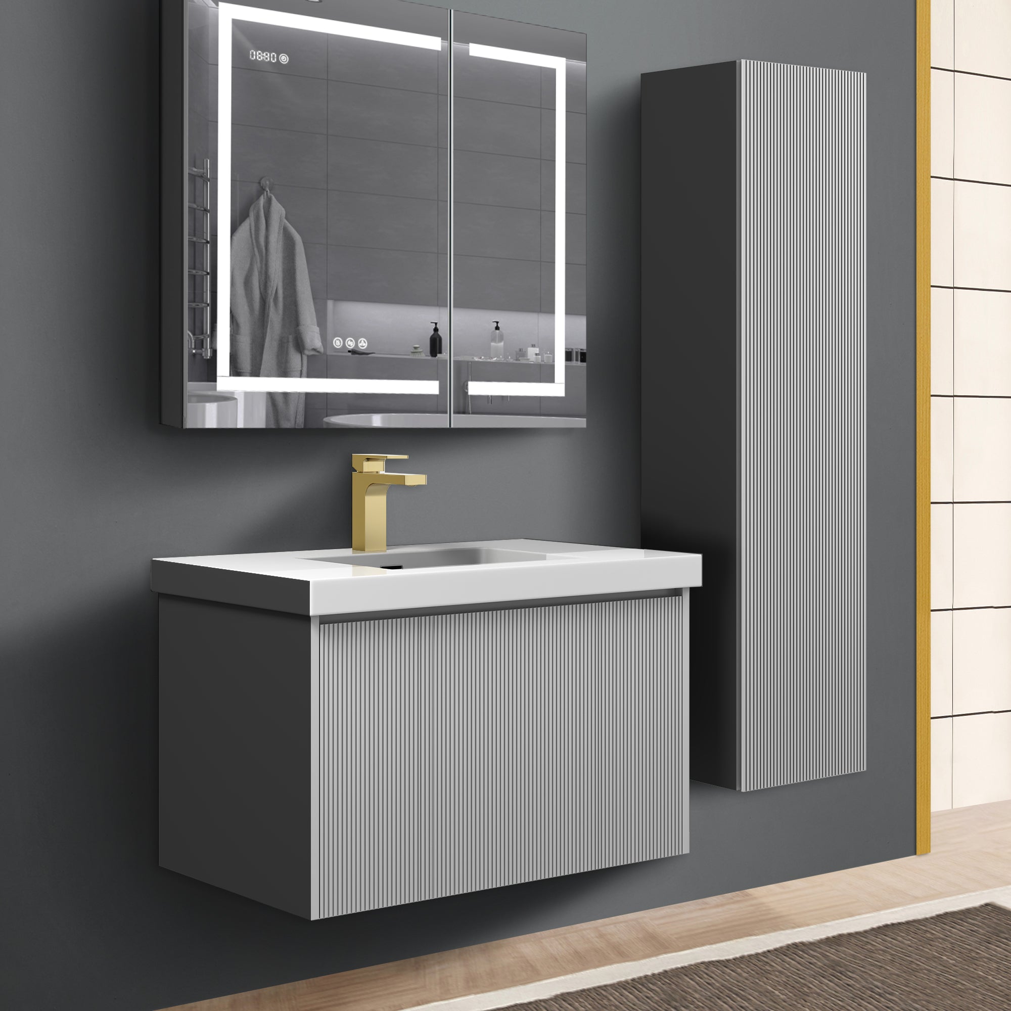 Bathroom Side Cabinet - Positano 12"