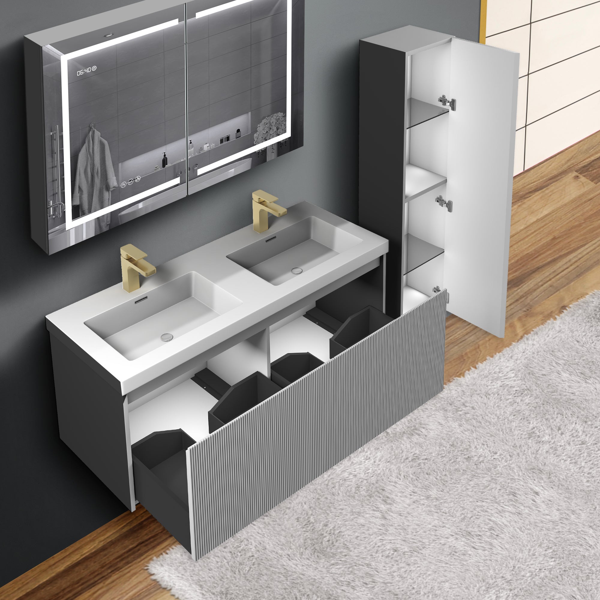 Bathroom Side Cabinet - Positano 12"