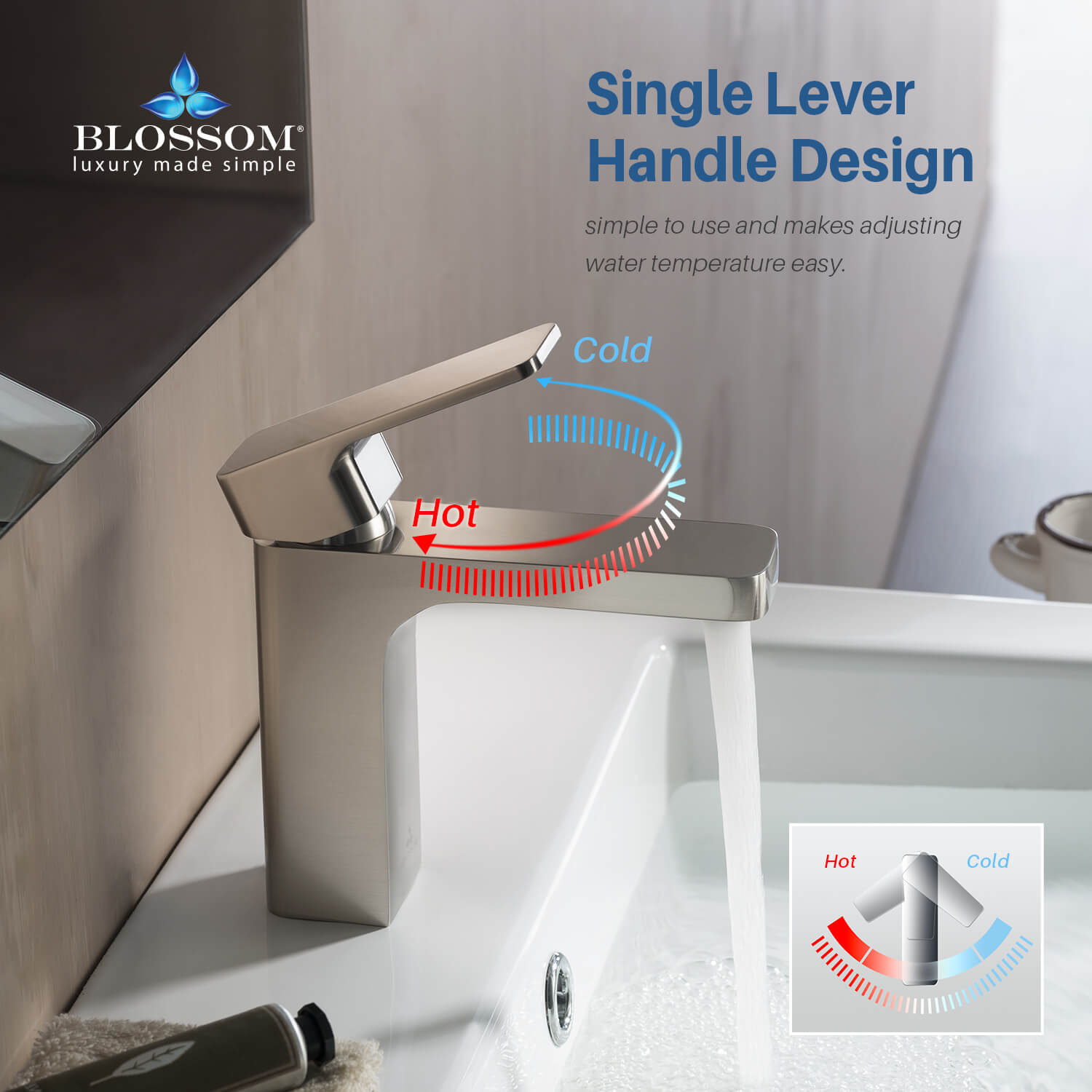 Single Handle Lavatory Faucet Genesis Vanity Plus