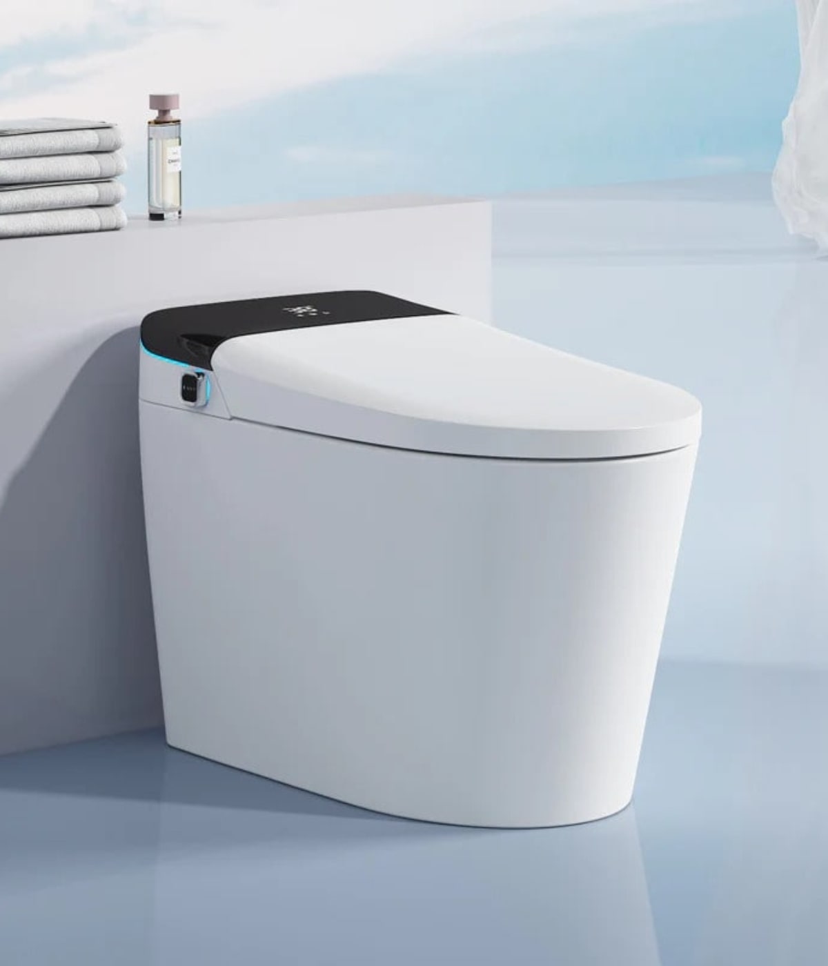 Opulent luxury high end bathroom vanity with polished stone top and chic, minimalist design