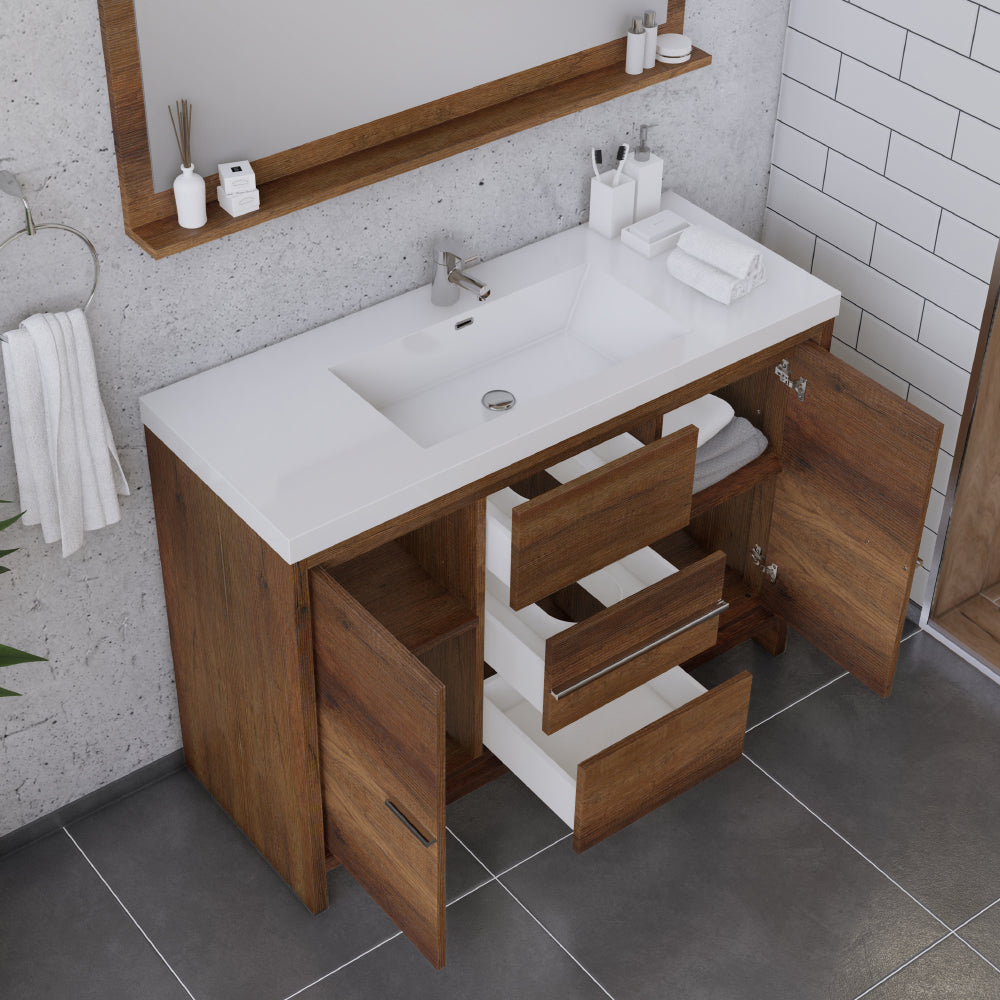 Sortino 48" Vanity with Acrylic Top - Modern Bathroom Vanity