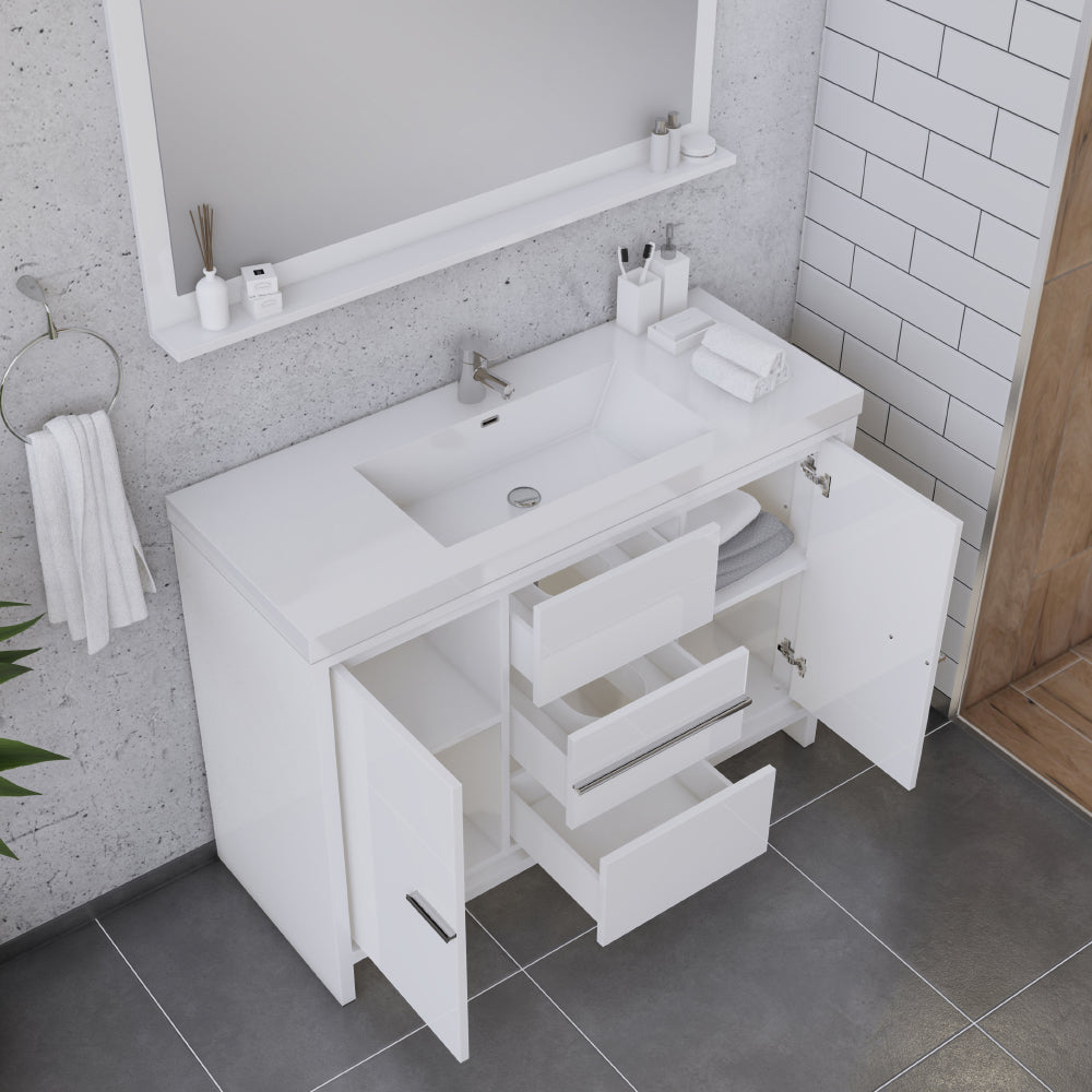 Sortino 48" Vanity with Acrylic Top - Modern Bathroom Vanity