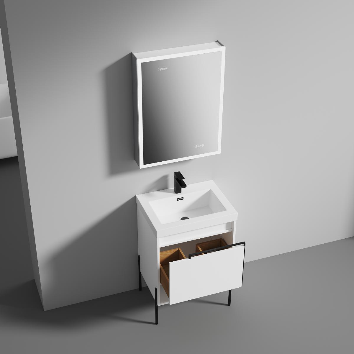 Turin 24″ Vanity with Top - Modern Bathroom Vanity