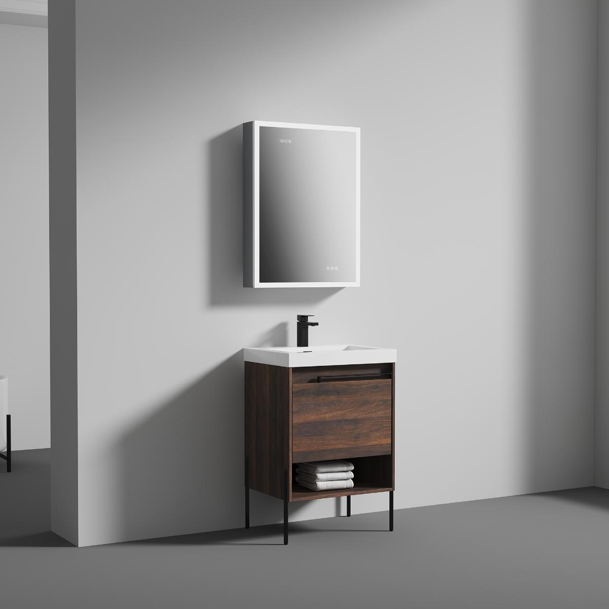 Turin 24″ Vanity with Top - Modern Bathroom Vanity