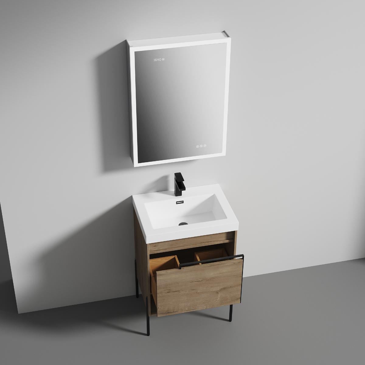 Turin 24″ Vanity with Top - Modern Bathroom Vanity