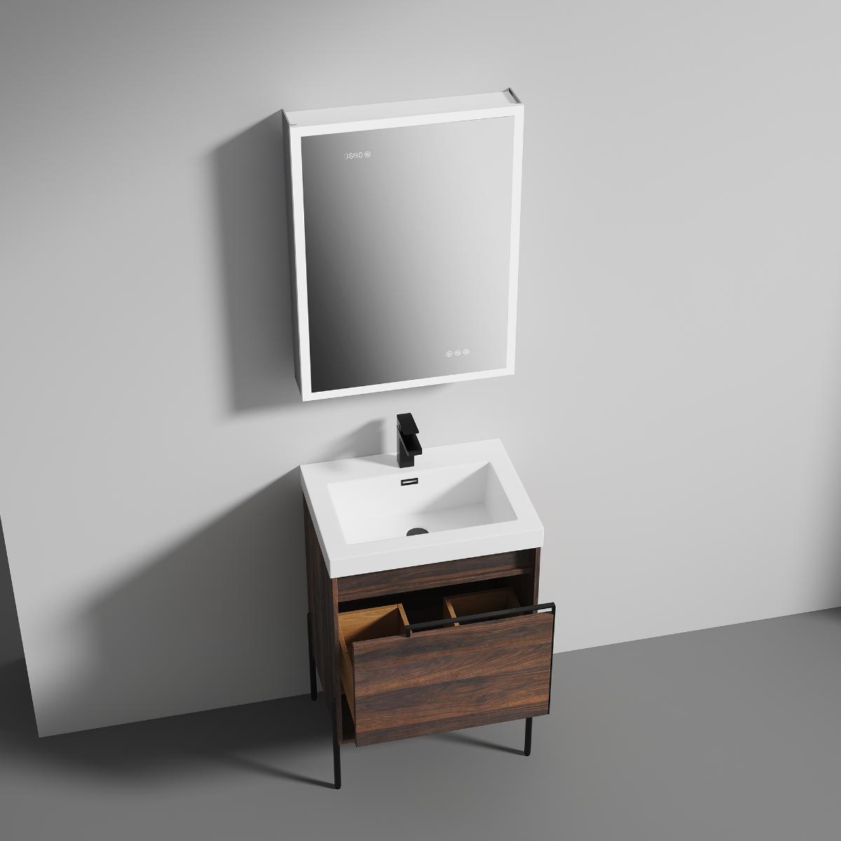 Turin 24″ Vanity with Top - Modern Bathroom Vanity