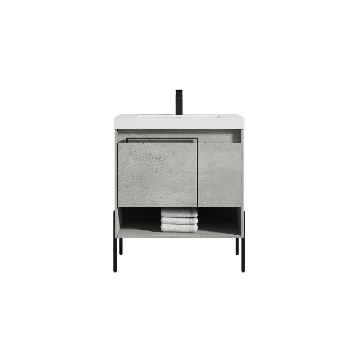 Turin 30″ Grey Bathroom Vanity with Top - Modern Bathroom Vanity
