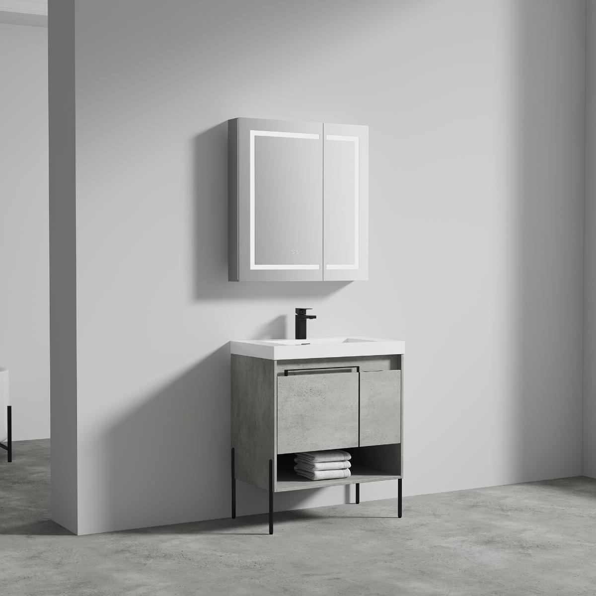 Turin 30″ Grey Bathroom Vanity with Sink - Modern Bathroom Vanity