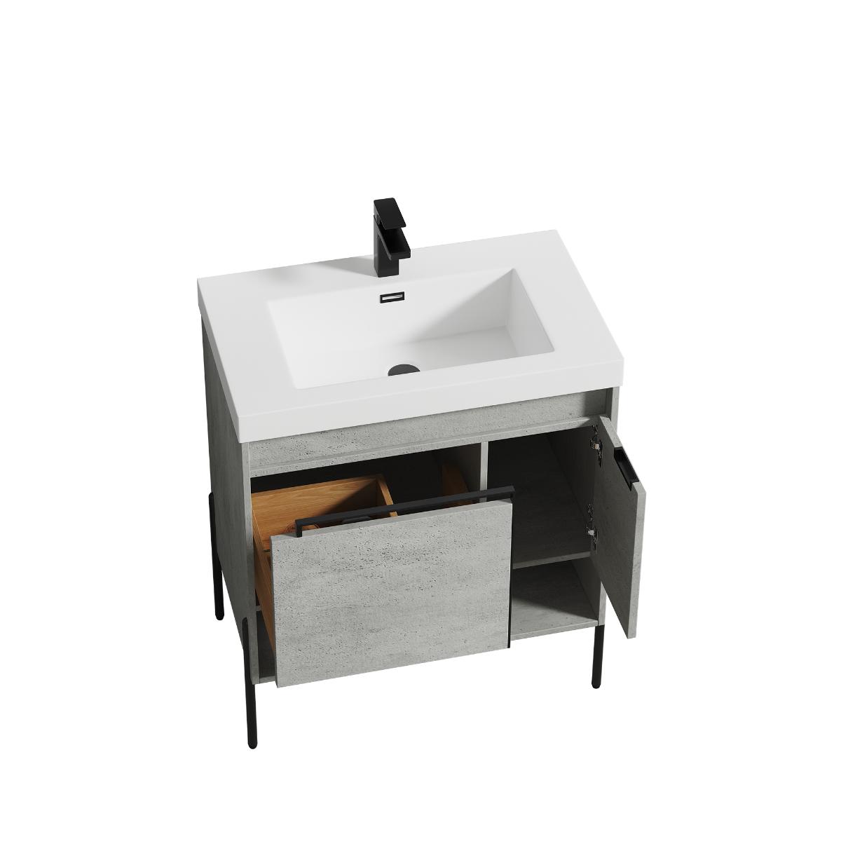 Turin 30″ Grey Bathroom Vanity with Sink - Modern Bathroom Vanity