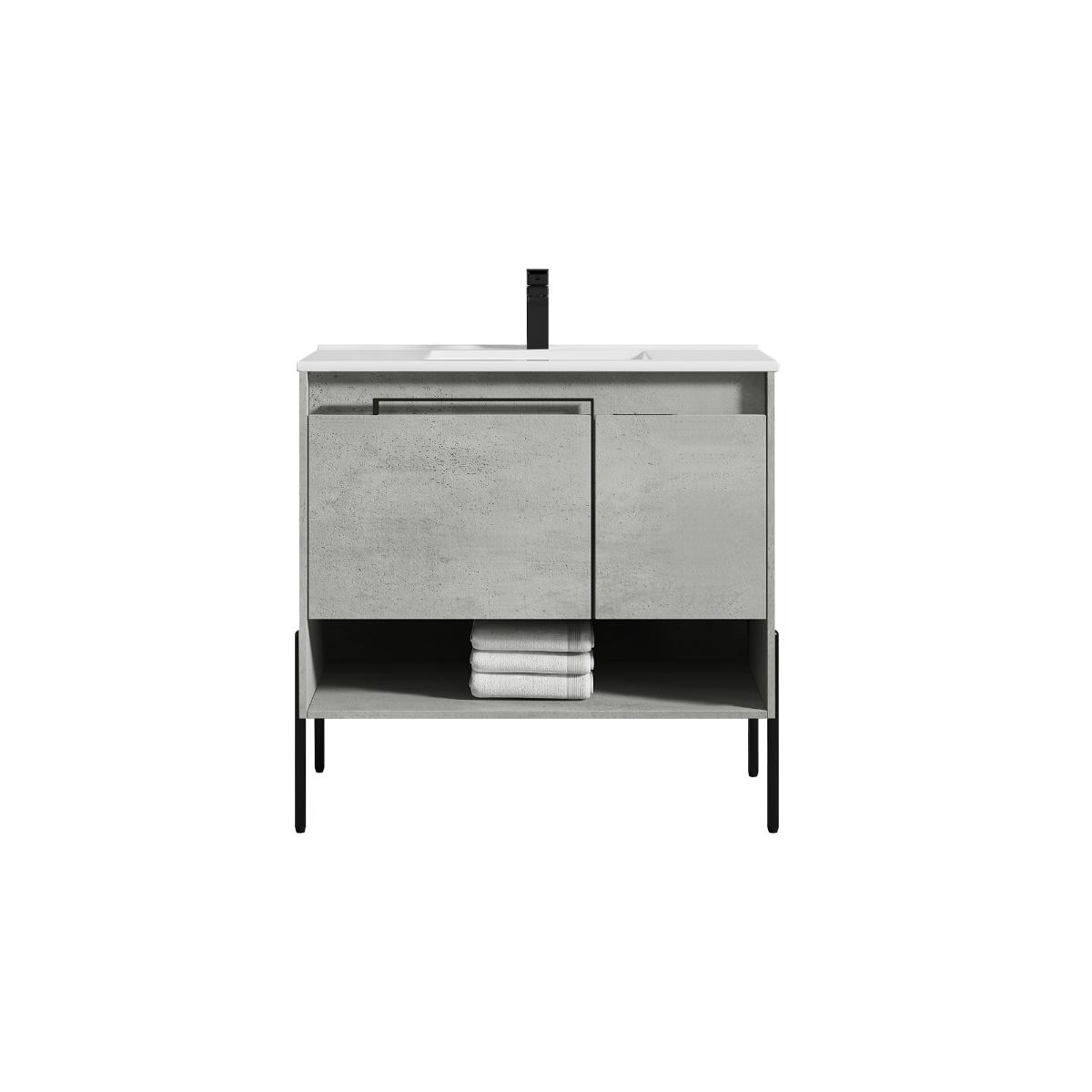 30″ Grey Bathroom Vanity with Sink - Modern Bathroom Vanity