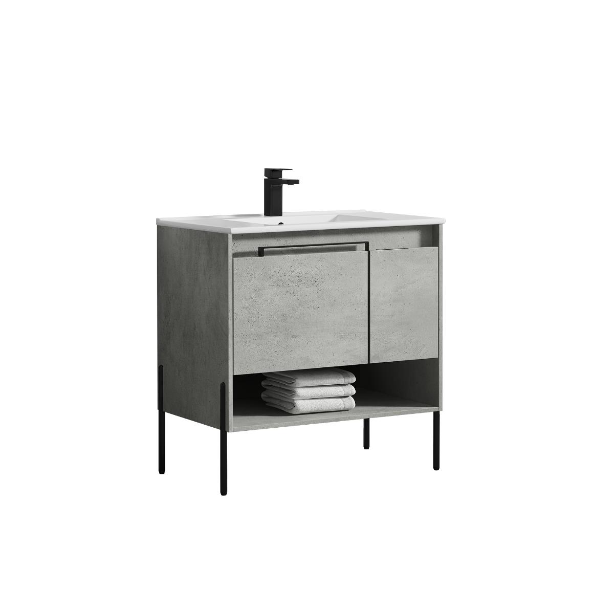 Turin 30″ Grey Bathroom Vanity with Sink - Modern Bathroom Vanity