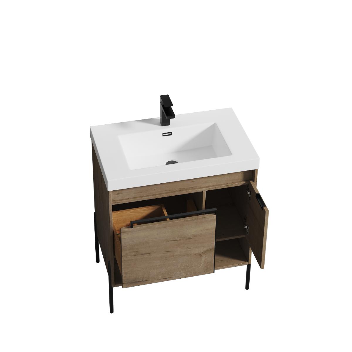 Turin 30″ Oak Bathroom Vanity with Sink - Modern Bathroom Vanity
