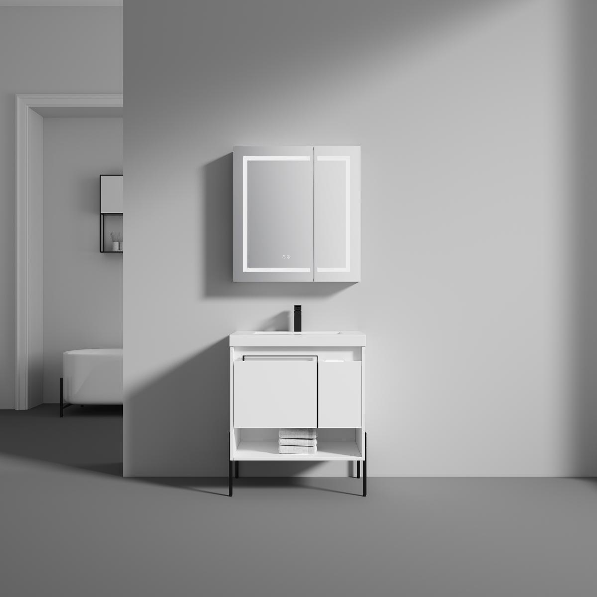 Turin 30″ Vanity with Top - Modern Bathroom Vanity