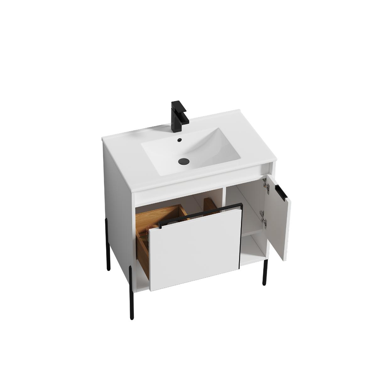 Turin 30″ White Bathroom Vanity - Modern Bathroom Vanity