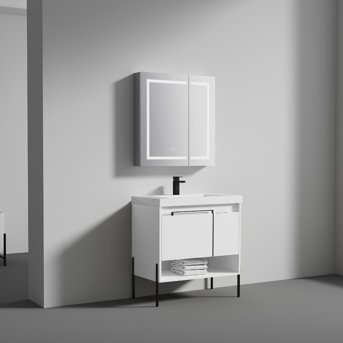 Turin 36″ Vanity with Top - Modern Bathroom Vanity