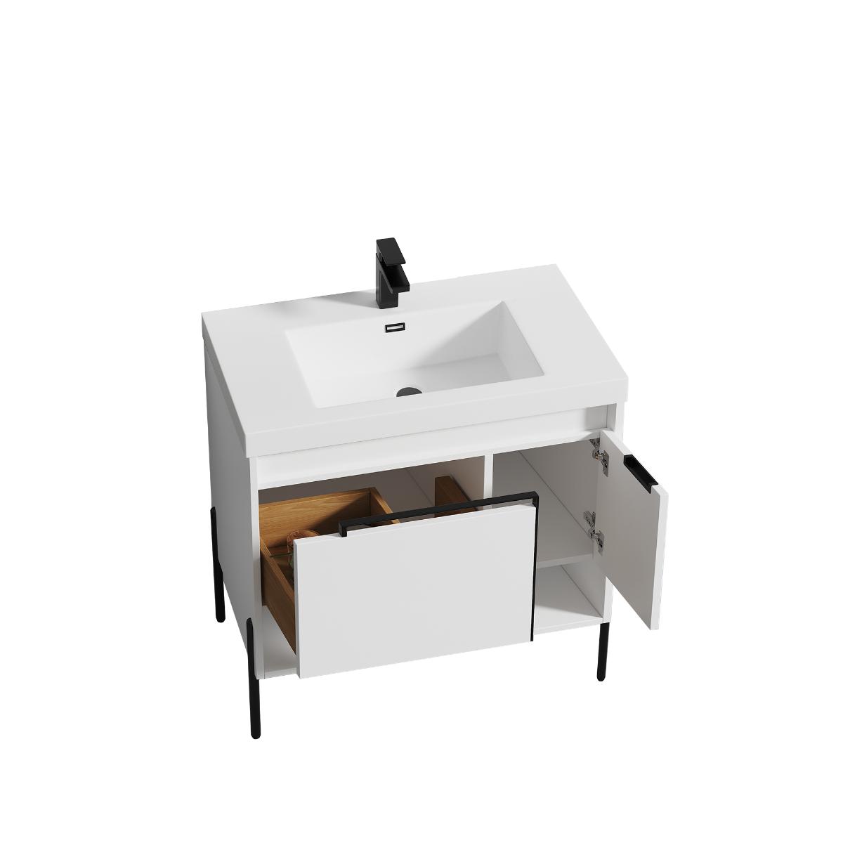Turin 36″ Vanity with Top - Modern Bathroom Vanity