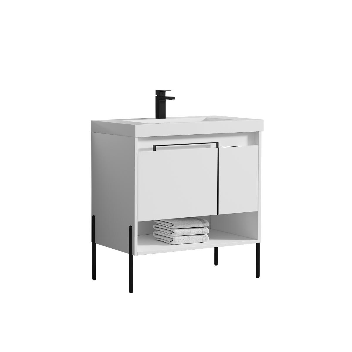 Turin 36″ Vanity with Top - Modern Bathroom Vanity