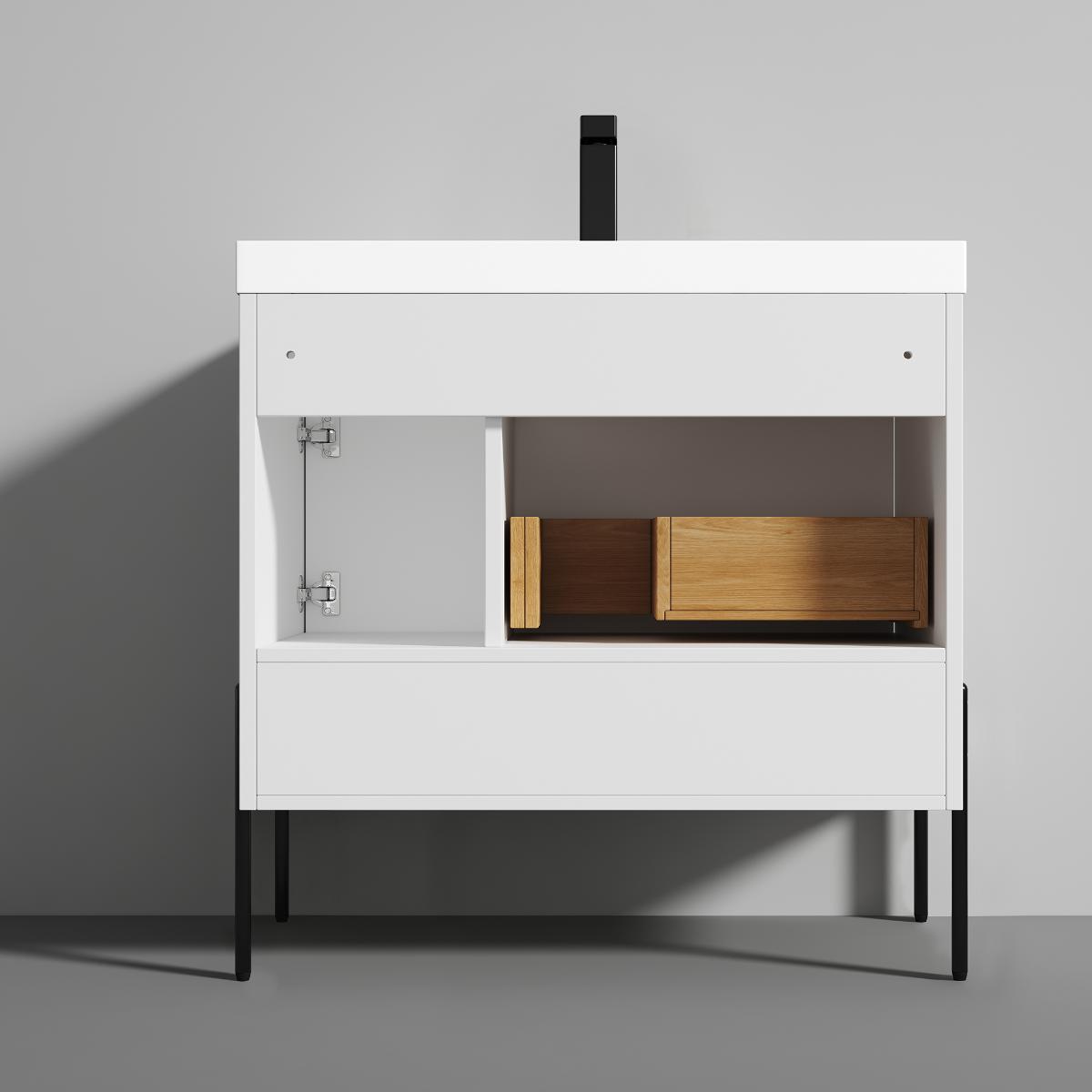 Turin 36″ Vanity with Top - Modern Bathroom Vanity