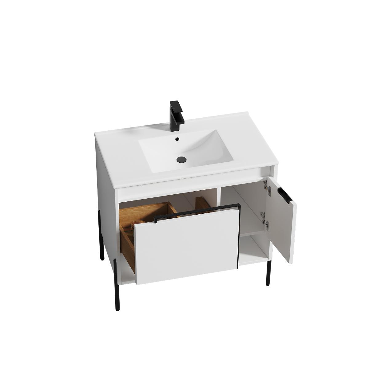 Turin 36″ Vanity with Top - Modern Bathroom Vanity