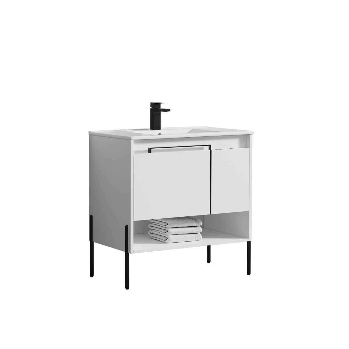 Turin 36″ Vanity with Top - Modern Bathroom Vanity