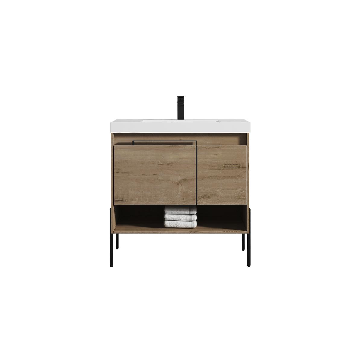 Turin 36″ Vanity with Top - Modern Bathroom Vanity